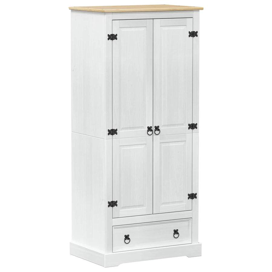 Kasten met lade Wit 76 x 50 x 170 cm Massief grenenhout