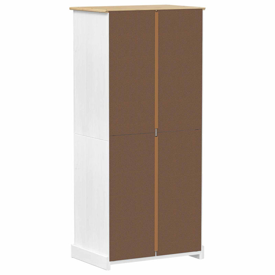 Kasten met lade Wit 76 x 50 x 170 cm Massief grenenhout