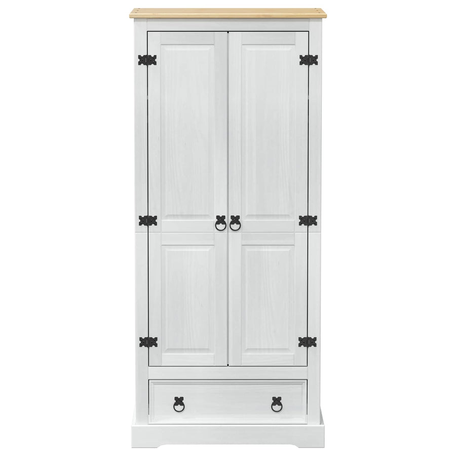 Kasten met lade Wit 76 x 50 x 170 cm Massief grenenhout