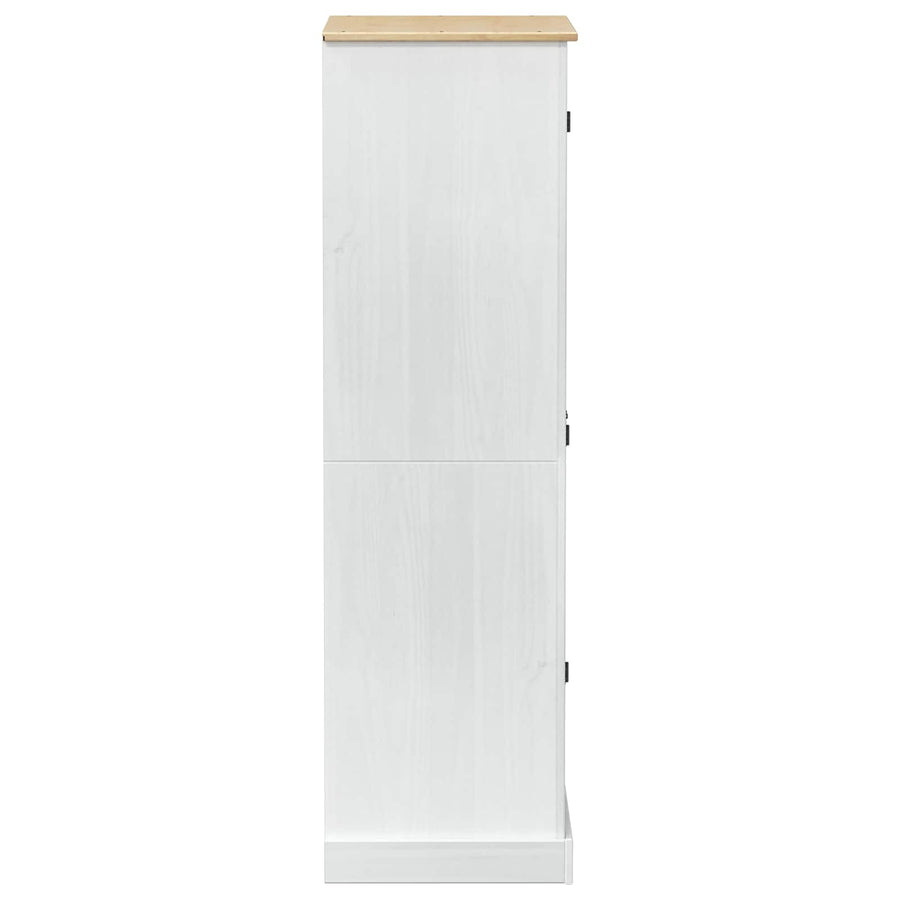 Kasten met lade Wit 76 x 50 x 170 cm Massief grenenhout