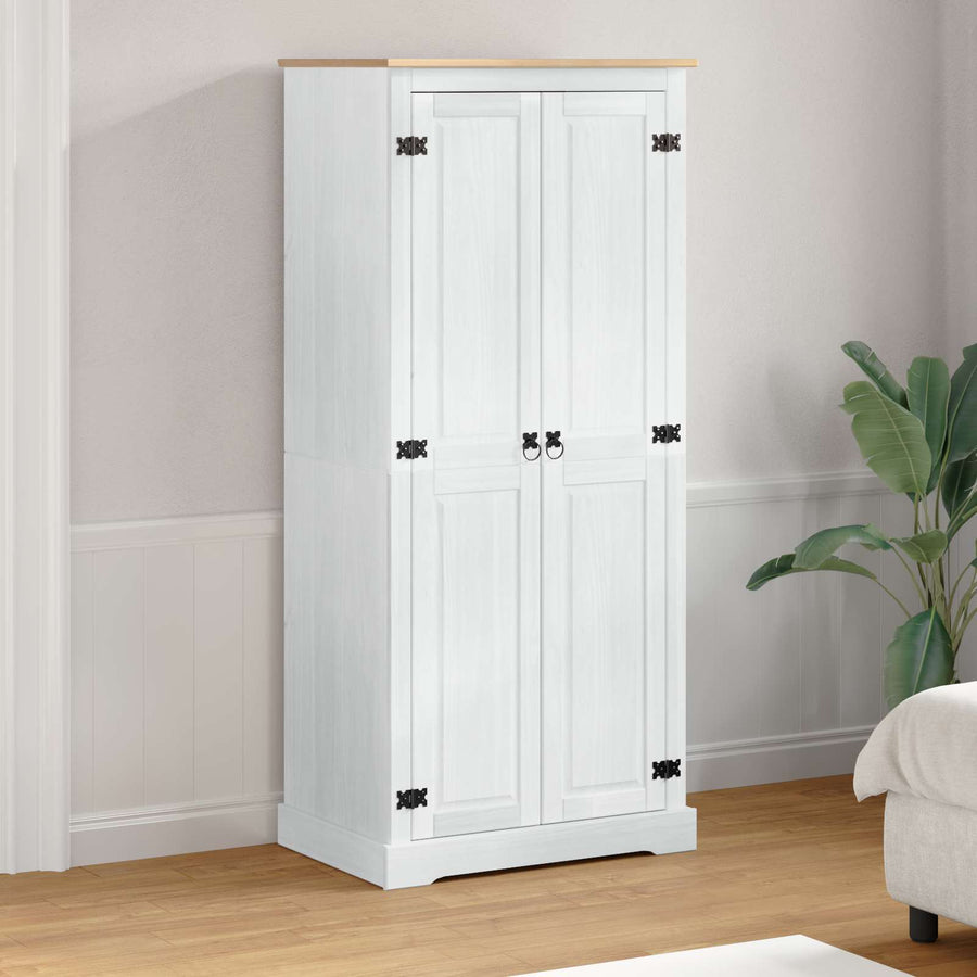 Kasten met plank Wit 76 x 50 x 170 cm Massief grenenhout