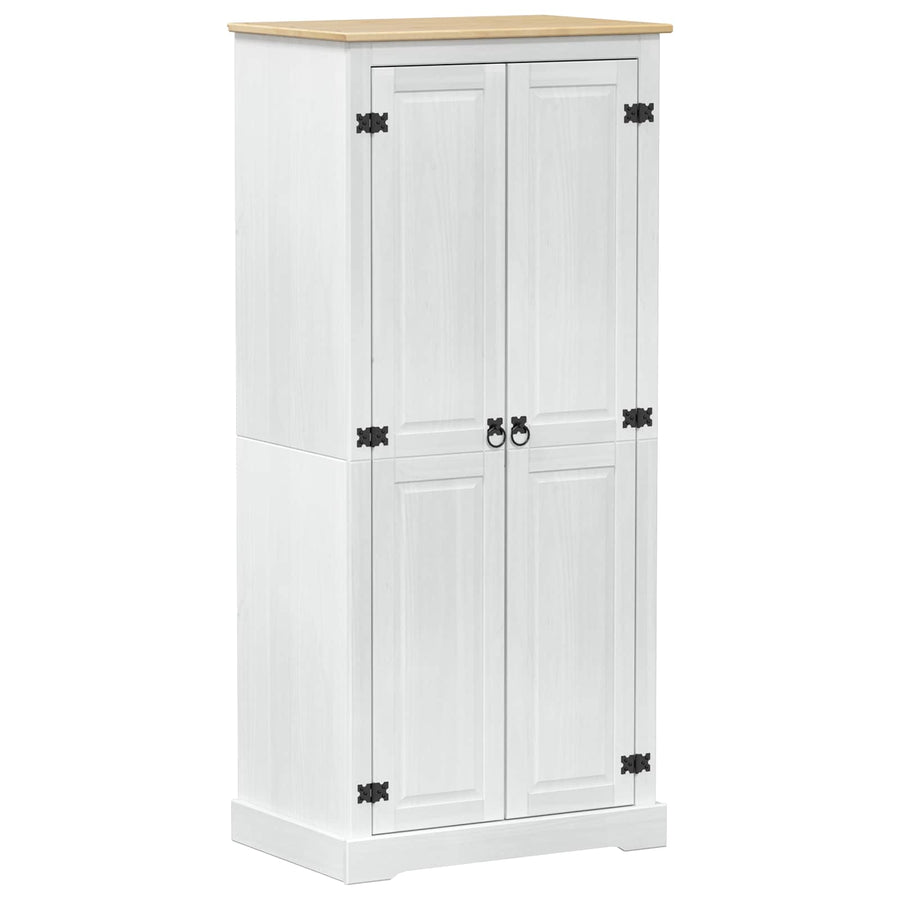 Kasten met plank Wit 76 x 50 x 170 cm Massief grenenhout