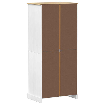 Kasten met plank Wit 76 x 50 x 170 cm Massief grenenhout