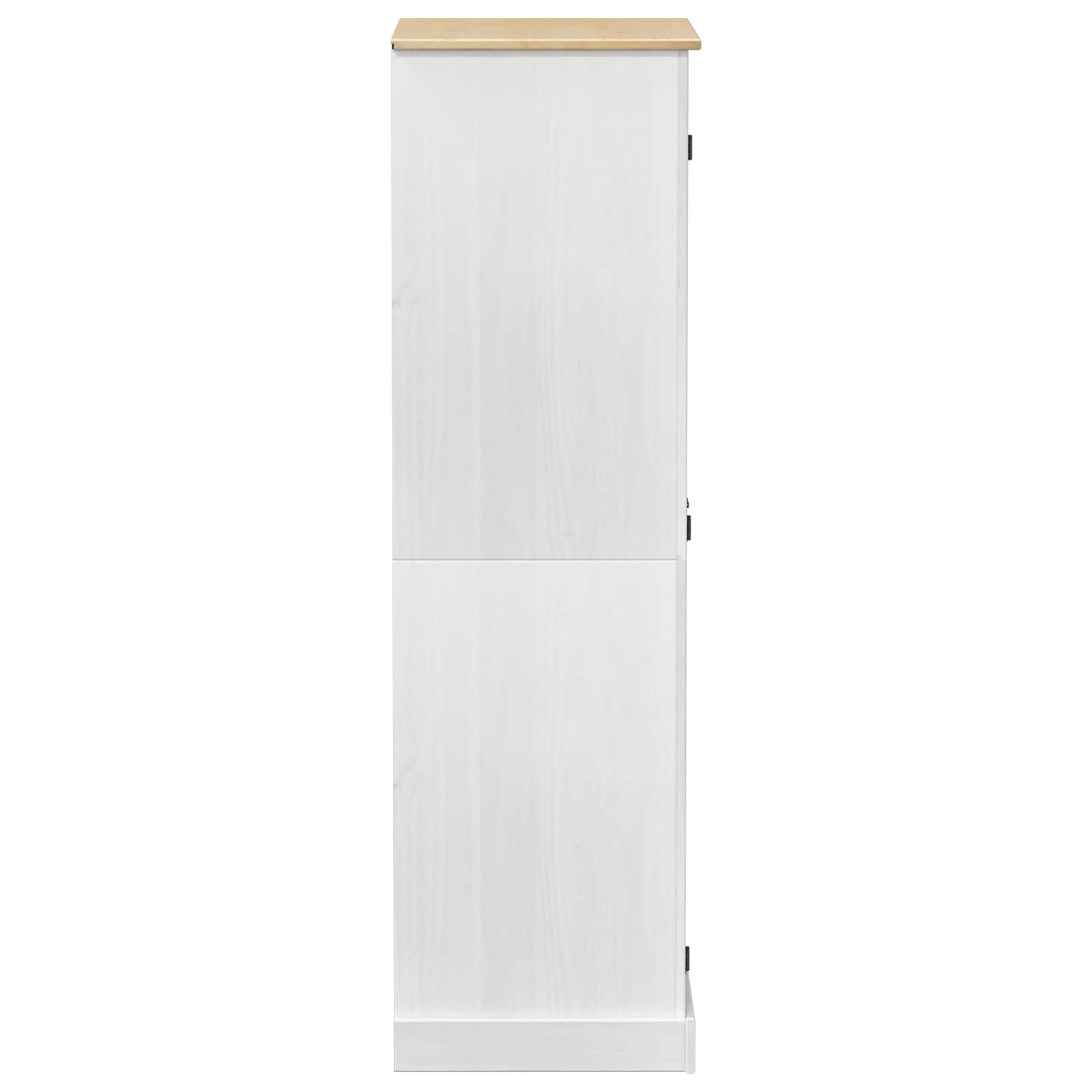Kasten met plank Wit 76 x 50 x 170 cm Massief grenenhout