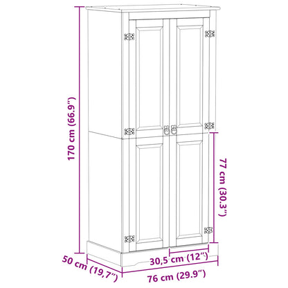 Kasten met plank Wit 76 x 50 x 170 cm Massief grenenhout