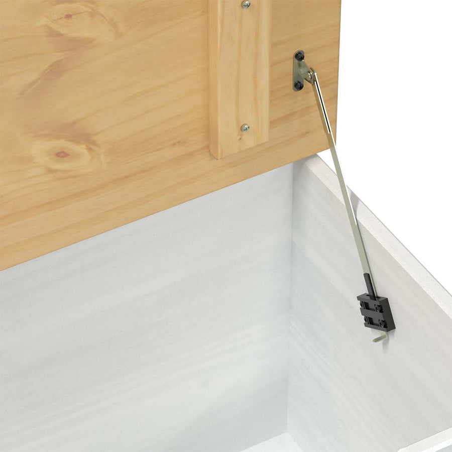 storage box met lade Wit 90 x 78 x 45 cm Massief grenenhout
