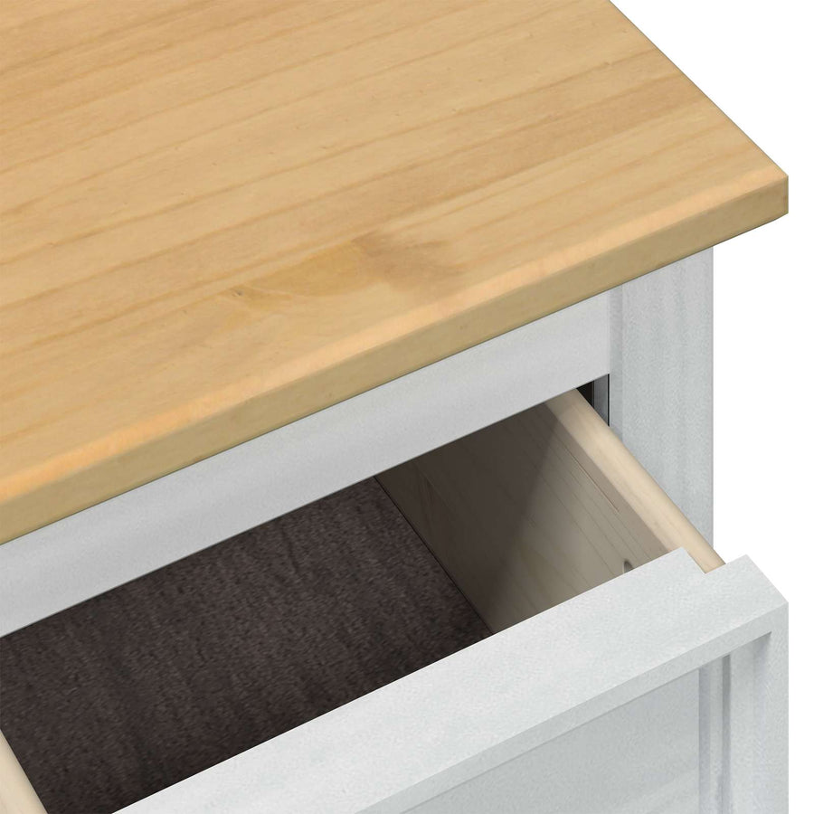 storage box met lade Wit 90 x 78 x 45 cm Massief grenenhout