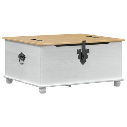 storage box met lade Wit 90 x 78 x 45 cm Massief grenenhout