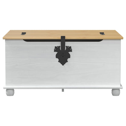 storage box met lade Wit 90 x 78 x 45 cm Massief grenenhout