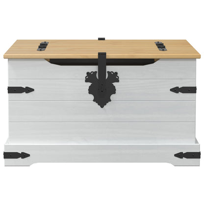 storage box met plank Wit 78 x 78 x 45 cm Massief grenenhout