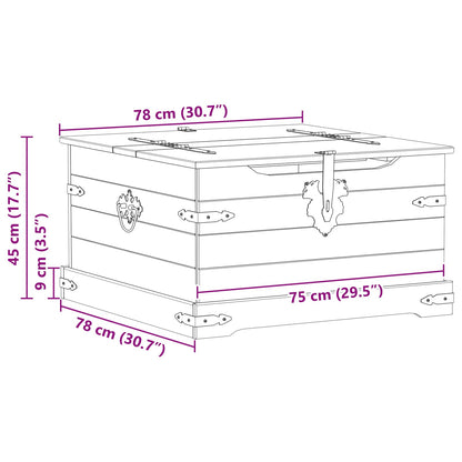 storage box met plank Wit 78 x 78 x 45 cm Massief grenenhout
