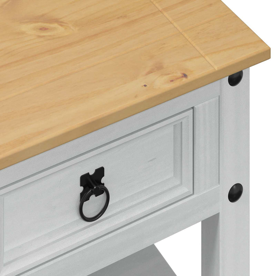 Salontafel met lade Wit 85 x 50 x 45 cm Massief grenenhout