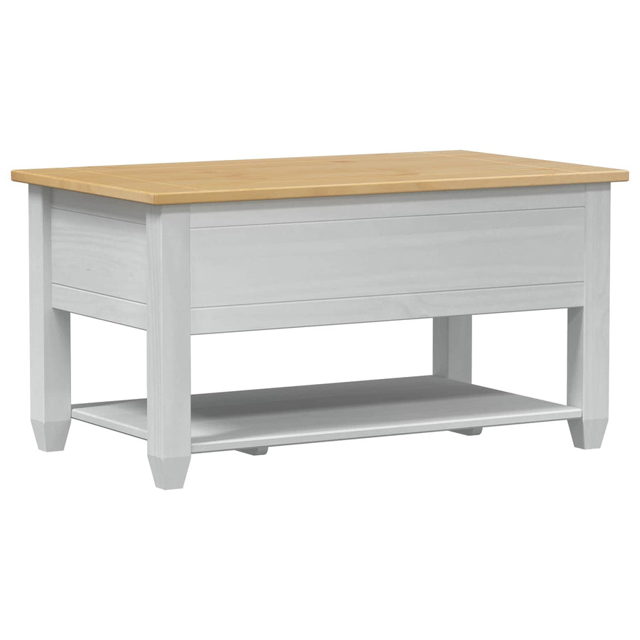 Salontafel met lade Wit 85 x 50 x 45 cm Massief grenenhout