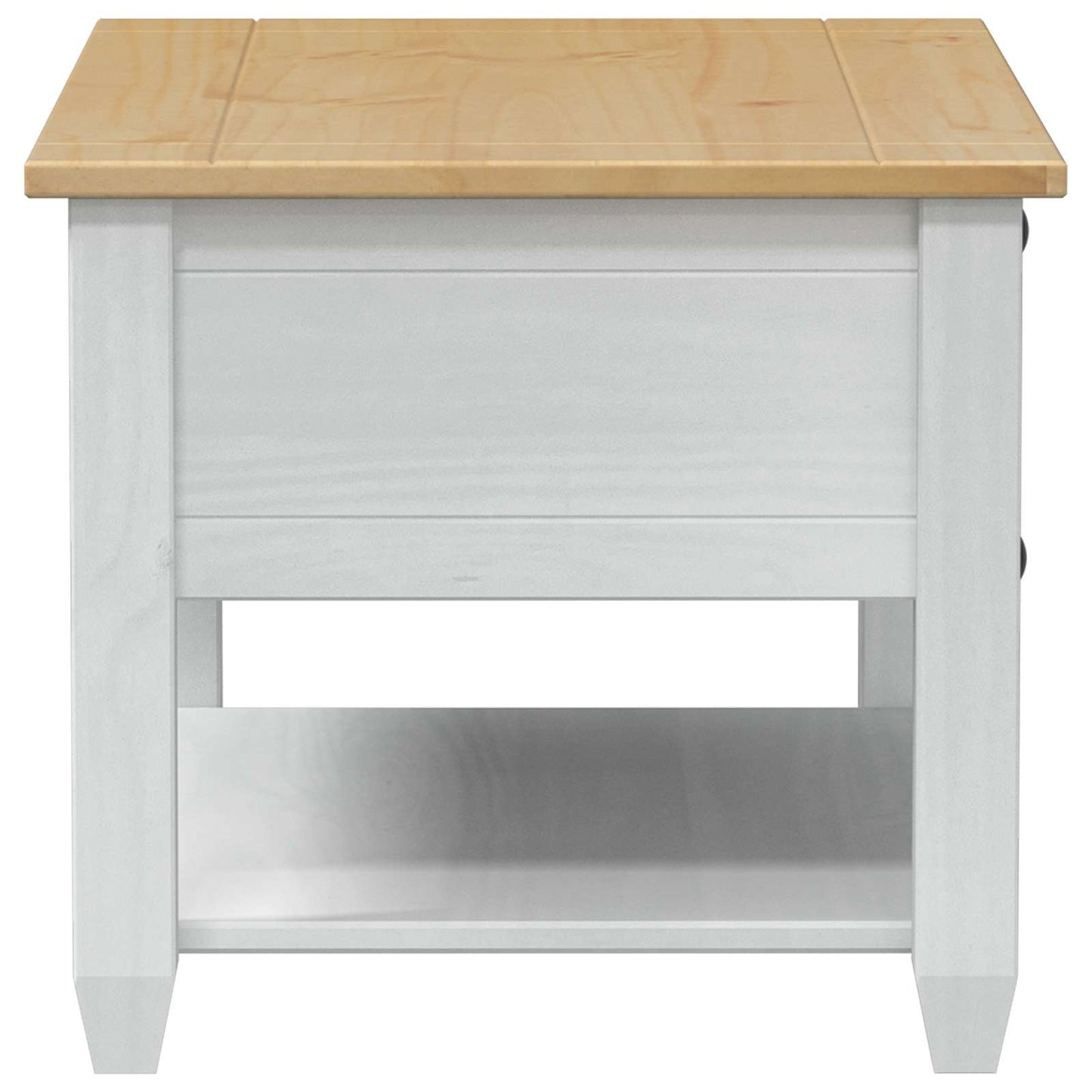 Salontafel met lade Wit 85 x 50 x 45 cm Massief grenenhout