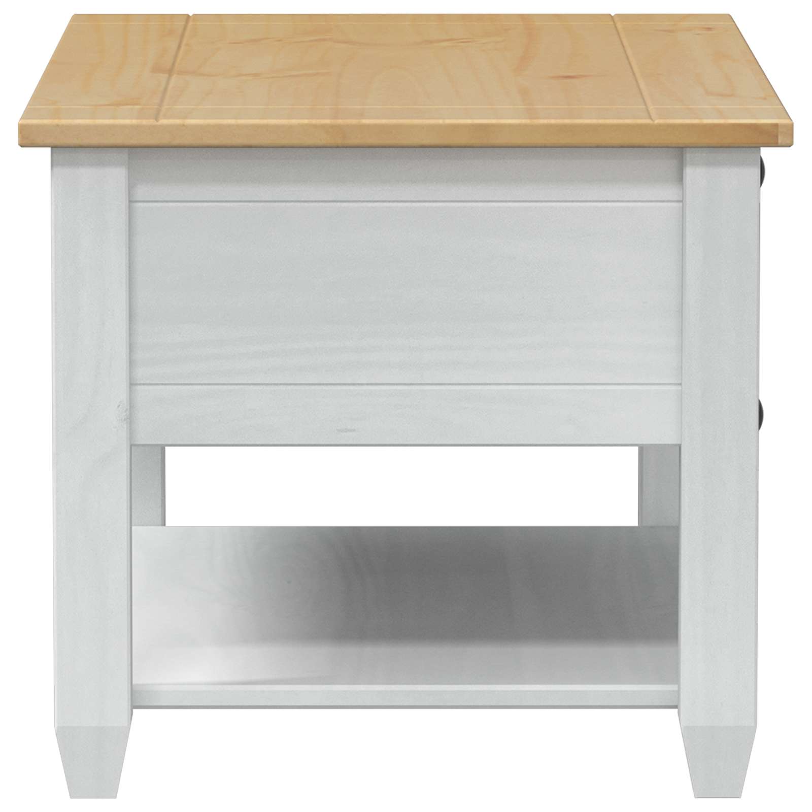 Salontafel met lade Wit 85 x 50 x 45 cm Massief grenenhout