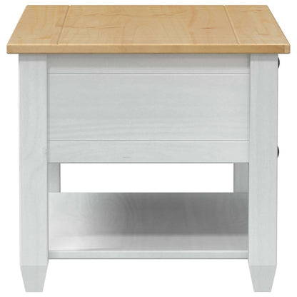 Salontafel met lade Wit 85 x 50 x 45 cm Massief grenenhout