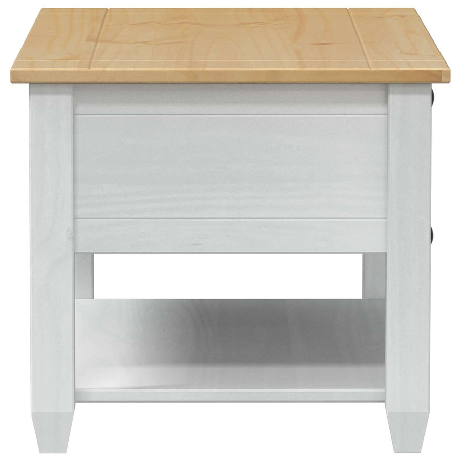Salontafel met lade Wit 85 x 50 x 45 cm Massief grenenhout