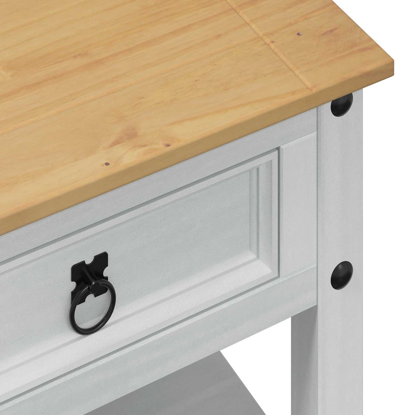 Salontafel met lade Wit 100 x 48 x 45 cm Massief grenenhout
