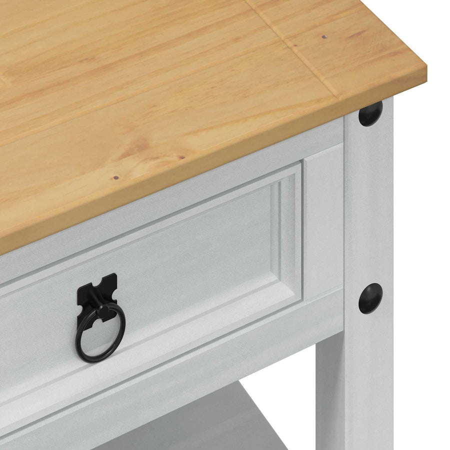 Salontafel met lade Wit 100 x 48 x 45 cm Massief grenenhout