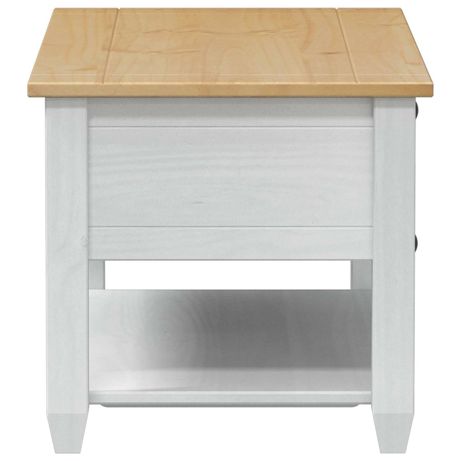 Salontafel met lade Wit 100 x 48 x 45 cm Massief grenenhout