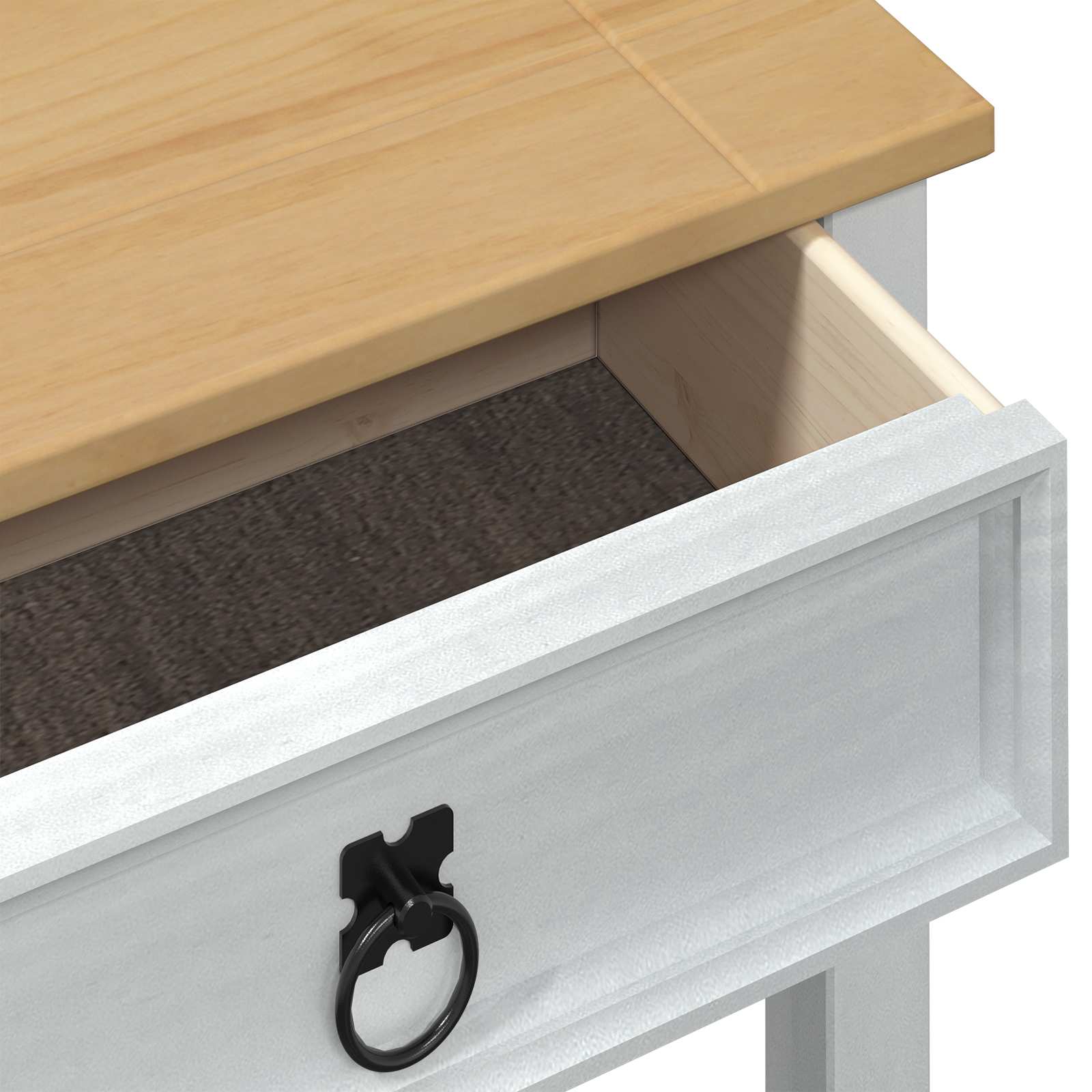 Console tafel met lade Wit 55 x 35 x 73 cm Massief grenenhout
