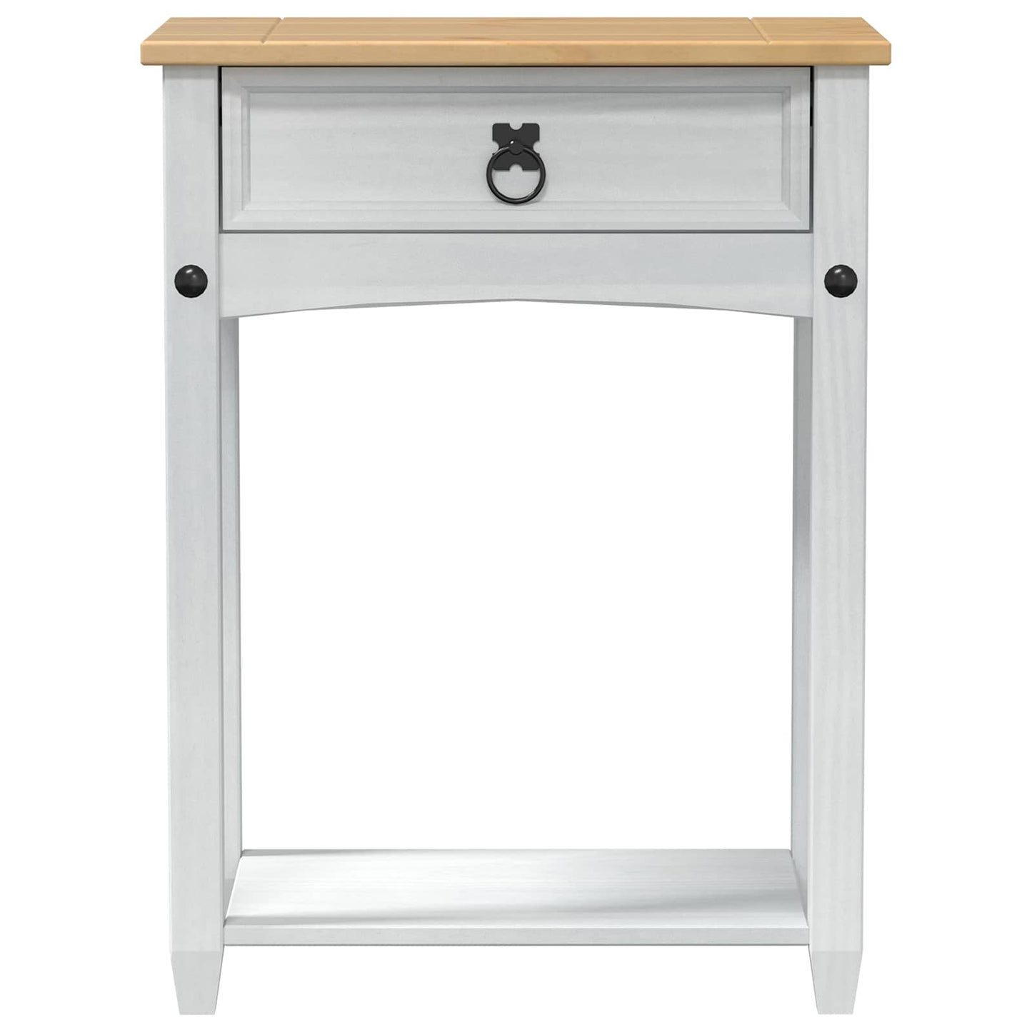 Console tafel met lade Wit 55 x 35 x 73 cm Massief grenenhout