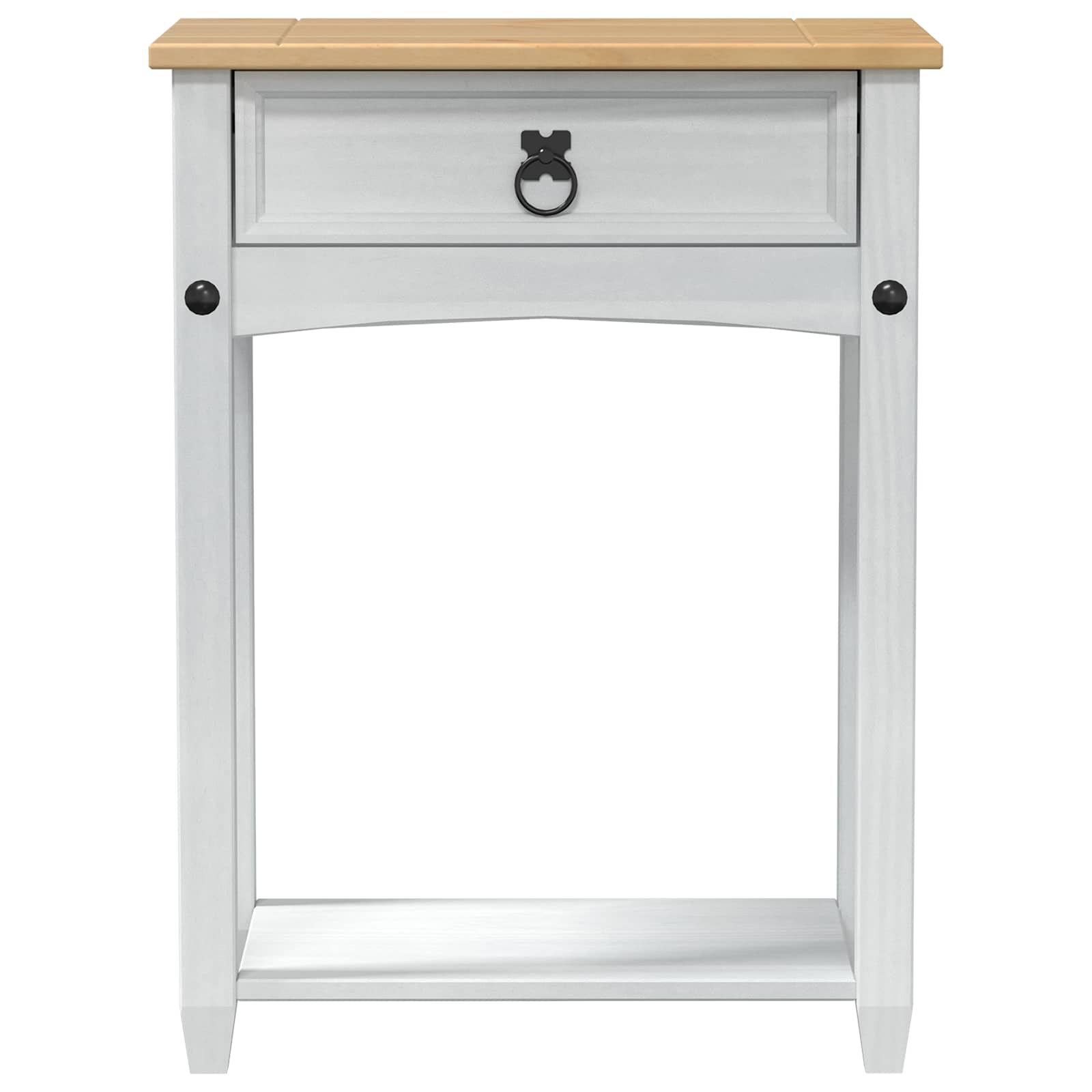 Console tafel met lade Wit 55 x 35 x 73 cm Massief grenenhout