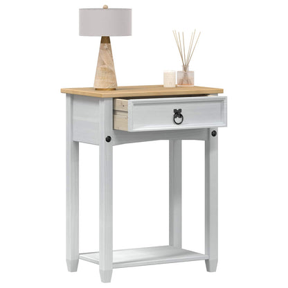 Console tafel met lade Wit 55 x 35 x 73 cm Massief grenenhout