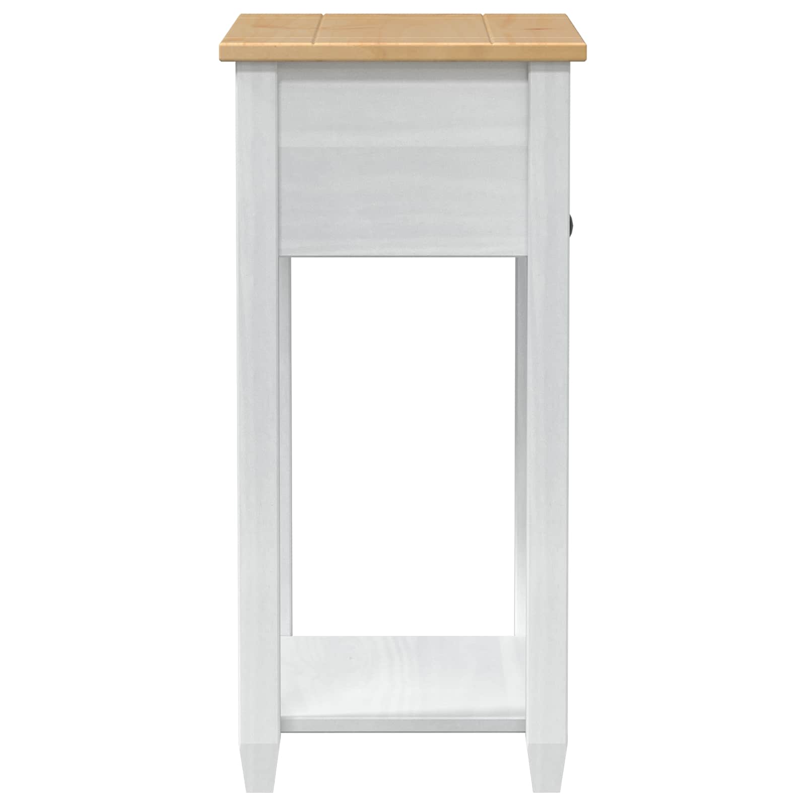 Console tafel met lade Wit 55 x 35 x 73 cm Massief grenenhout