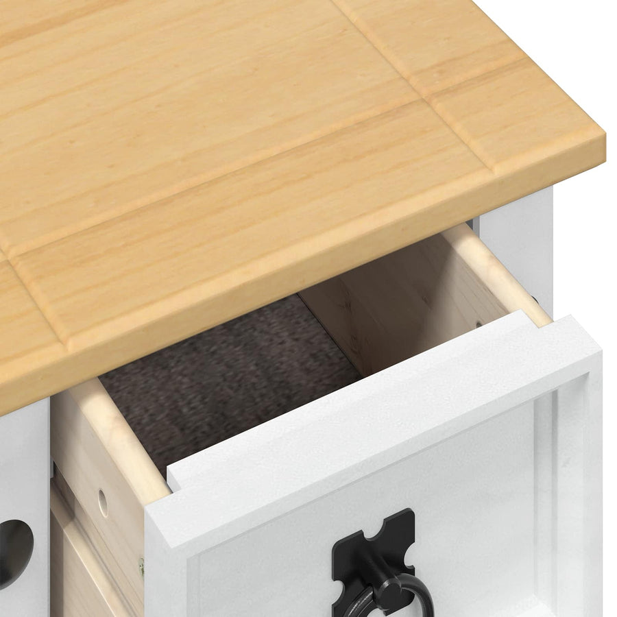 Plantenstandaard Wit 30 x 30 x 73 cm Massief grenenhout