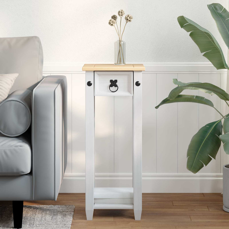 Plantenstandaard Wit 30 x 30 x 73 cm Massief grenenhout