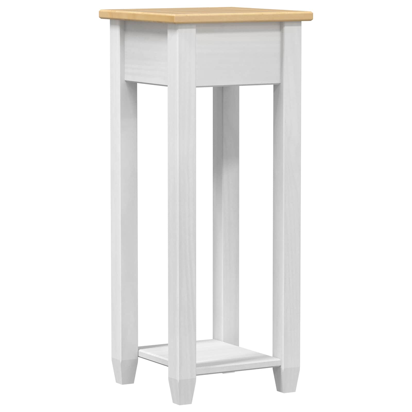 Plantenstandaard Wit 30 x 30 x 73 cm Massief grenenhout