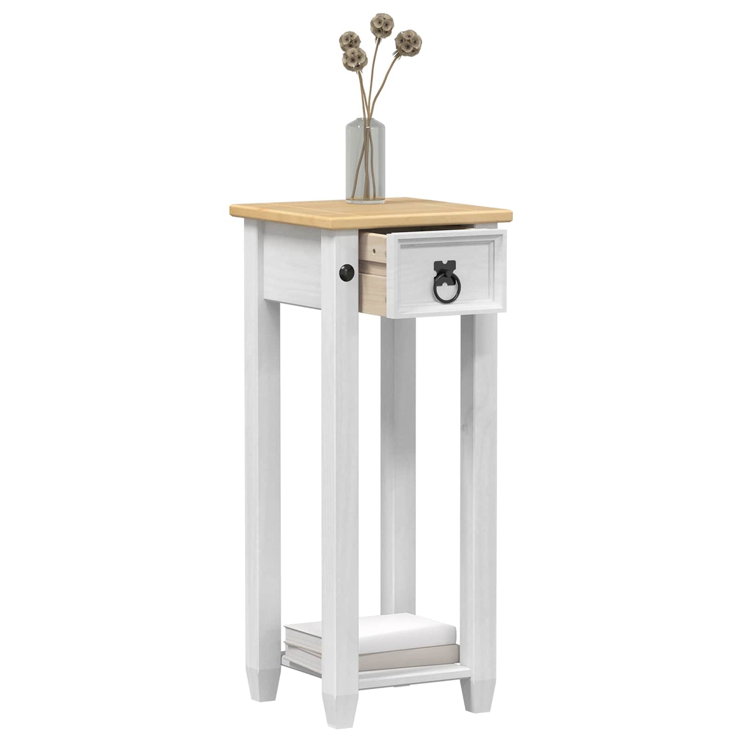 Plantenstandaard Wit 30 x 30 x 73 cm Massief grenenhout