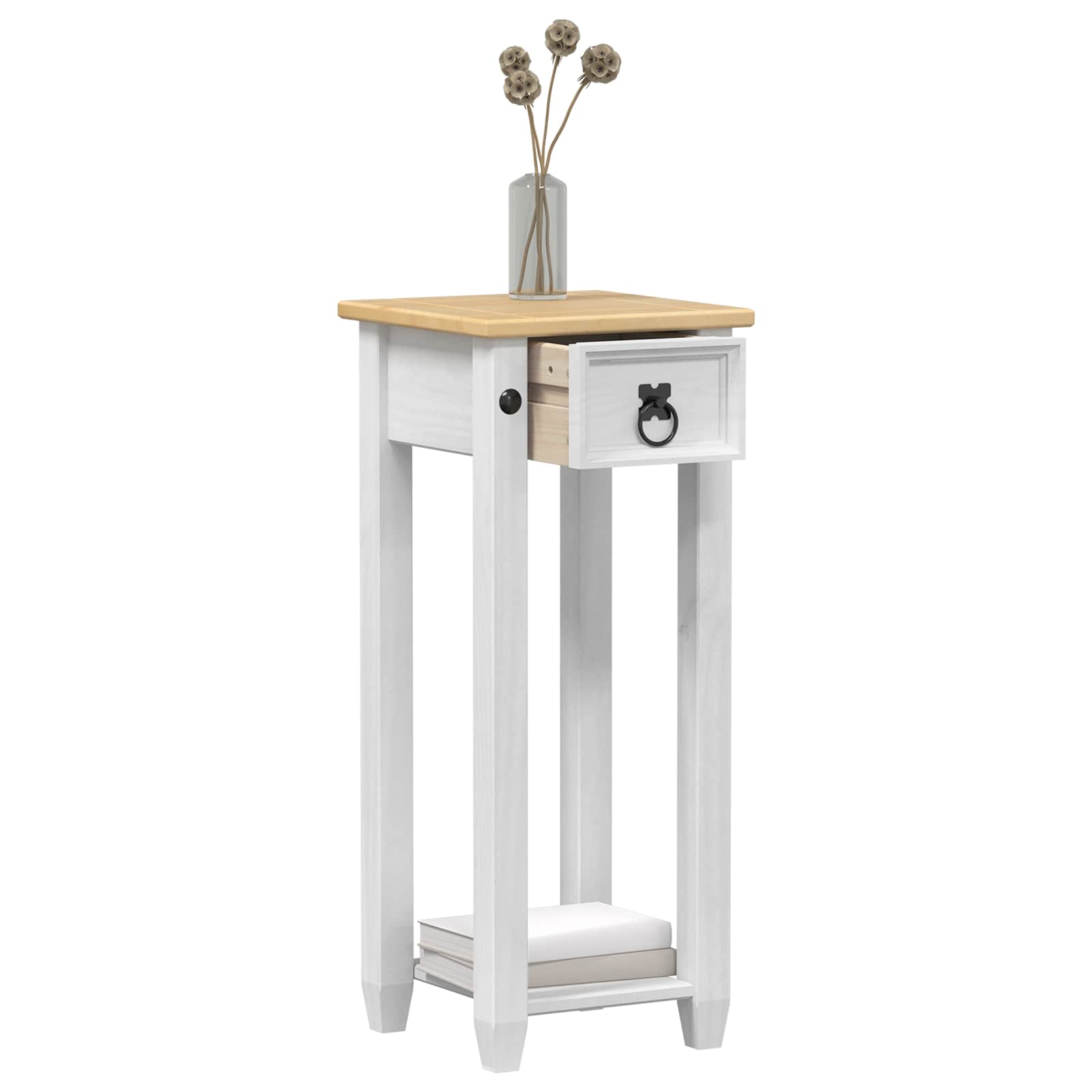 Plantenstandaard Wit 30 x 30 x 73 cm Massief grenenhout