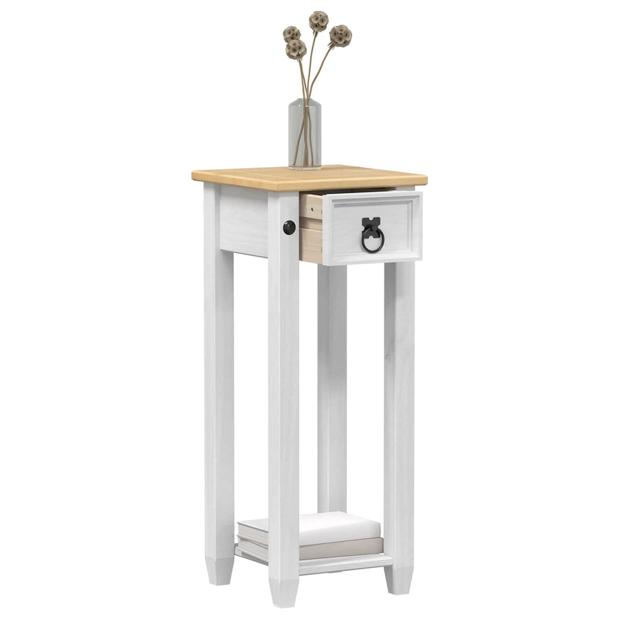 Plantenstandaard Wit 30 x 30 x 73 cm Massief grenenhout