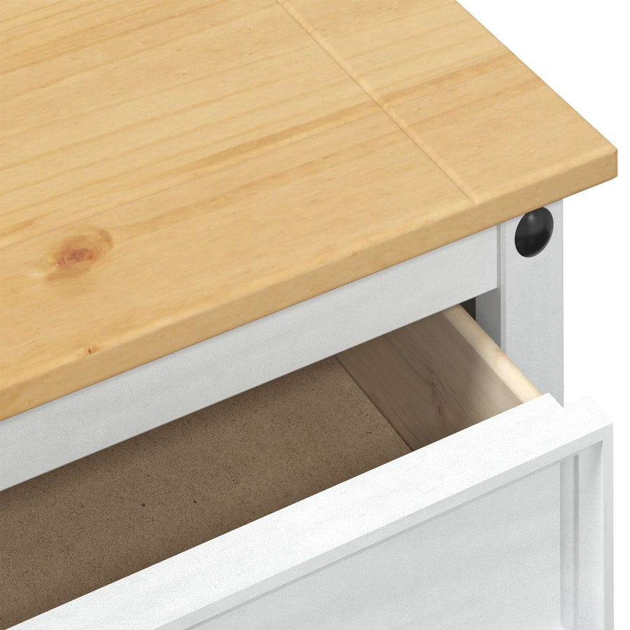 Console tafel met lade Wit 73 x 35 x 73 cm Massief grenenhout