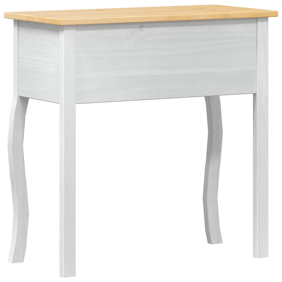Console tafel met lade Wit 73 x 35 x 73 cm Massief grenenhout