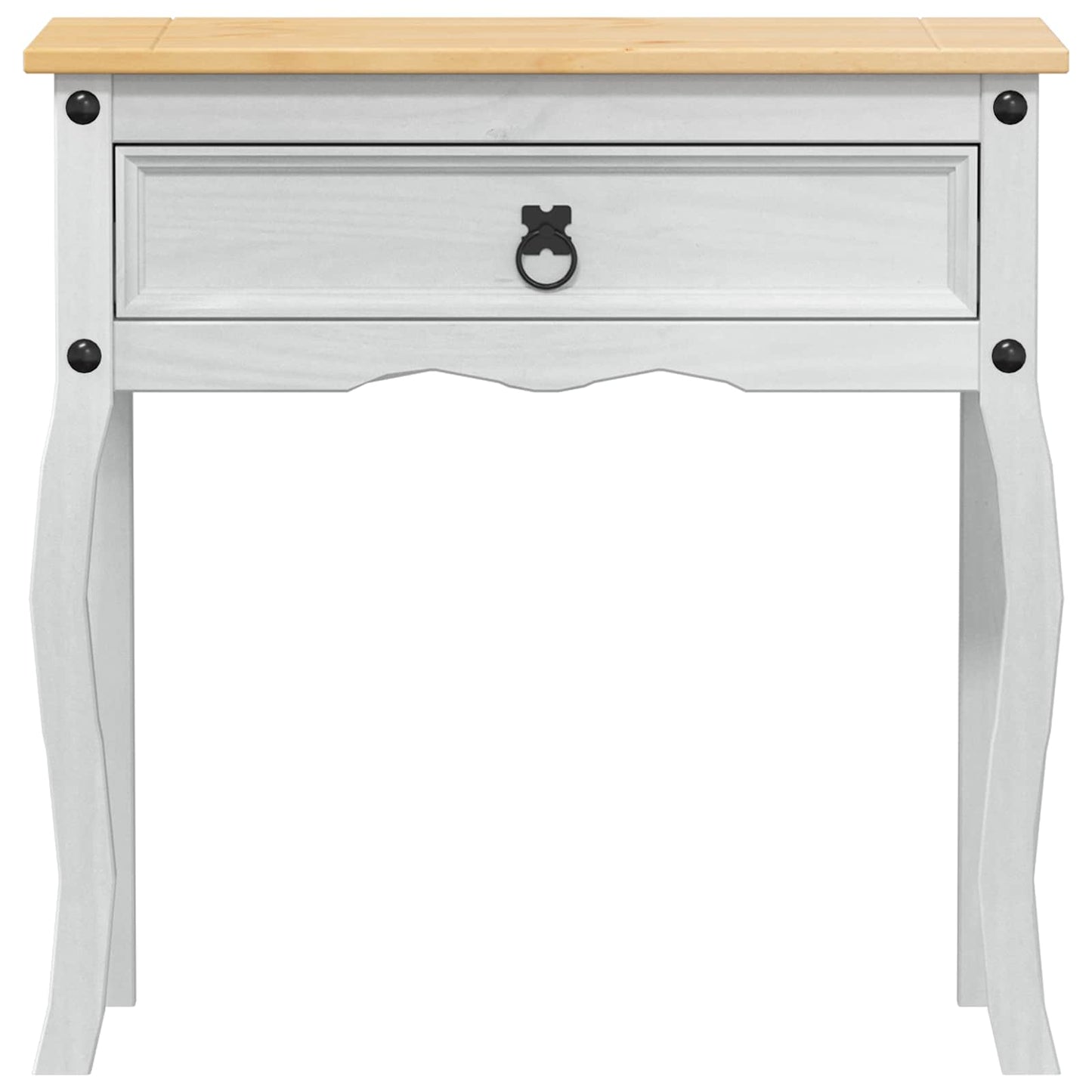 Console tafel met lade Wit 73 x 35 x 73 cm Massief grenenhout
