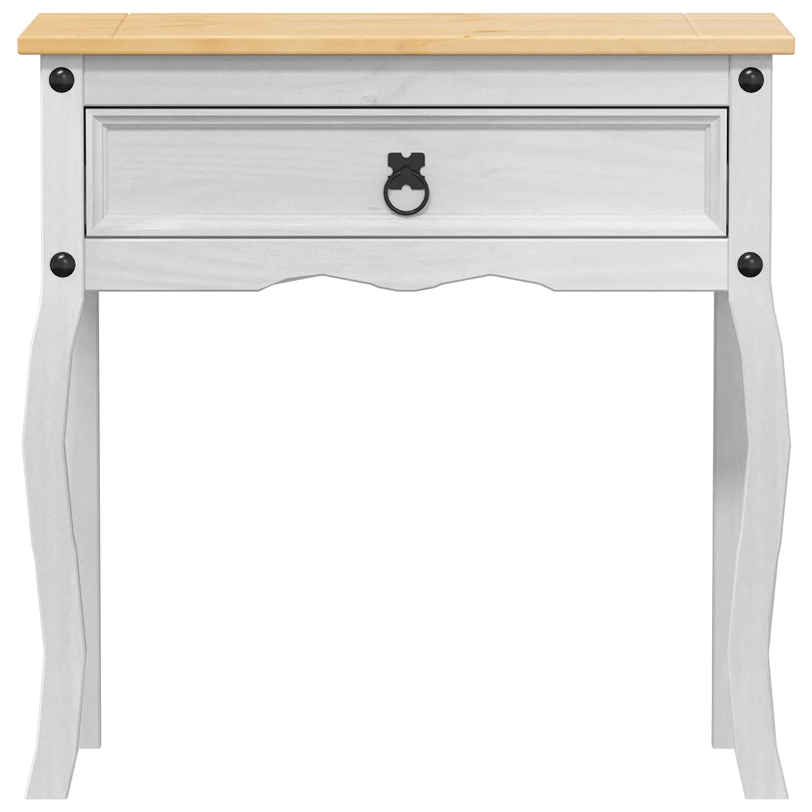 Console tafel met lade Wit 73 x 35 x 73 cm Massief grenenhout