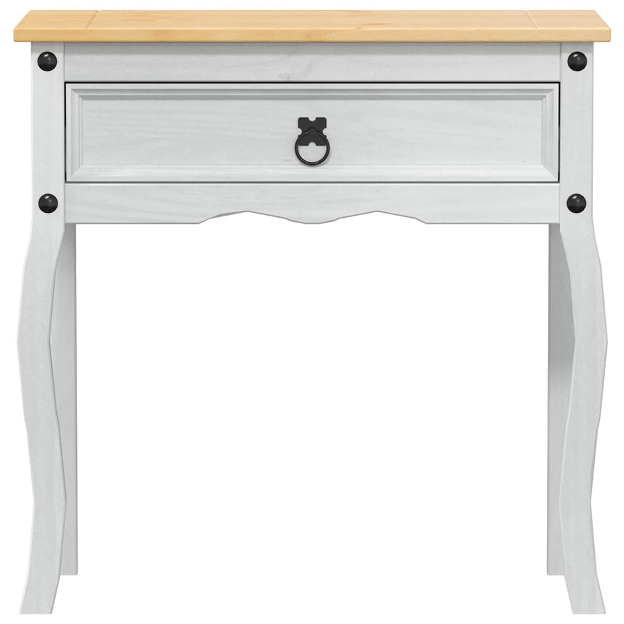 Console tafel met lade Wit 73 x 35 x 73 cm Massief grenenhout