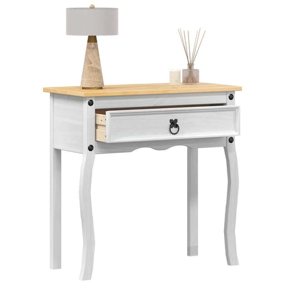 Console tafel met lade Wit 73 x 35 x 73 cm Massief grenenhout
