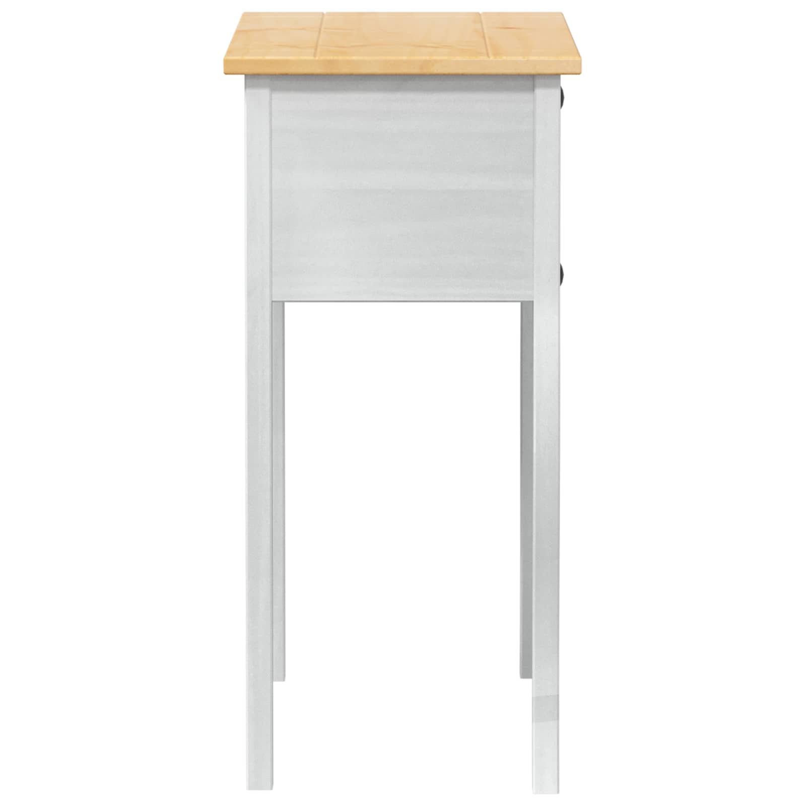 Console tafel met lade Wit 73 x 35 x 73 cm Massief grenenhout