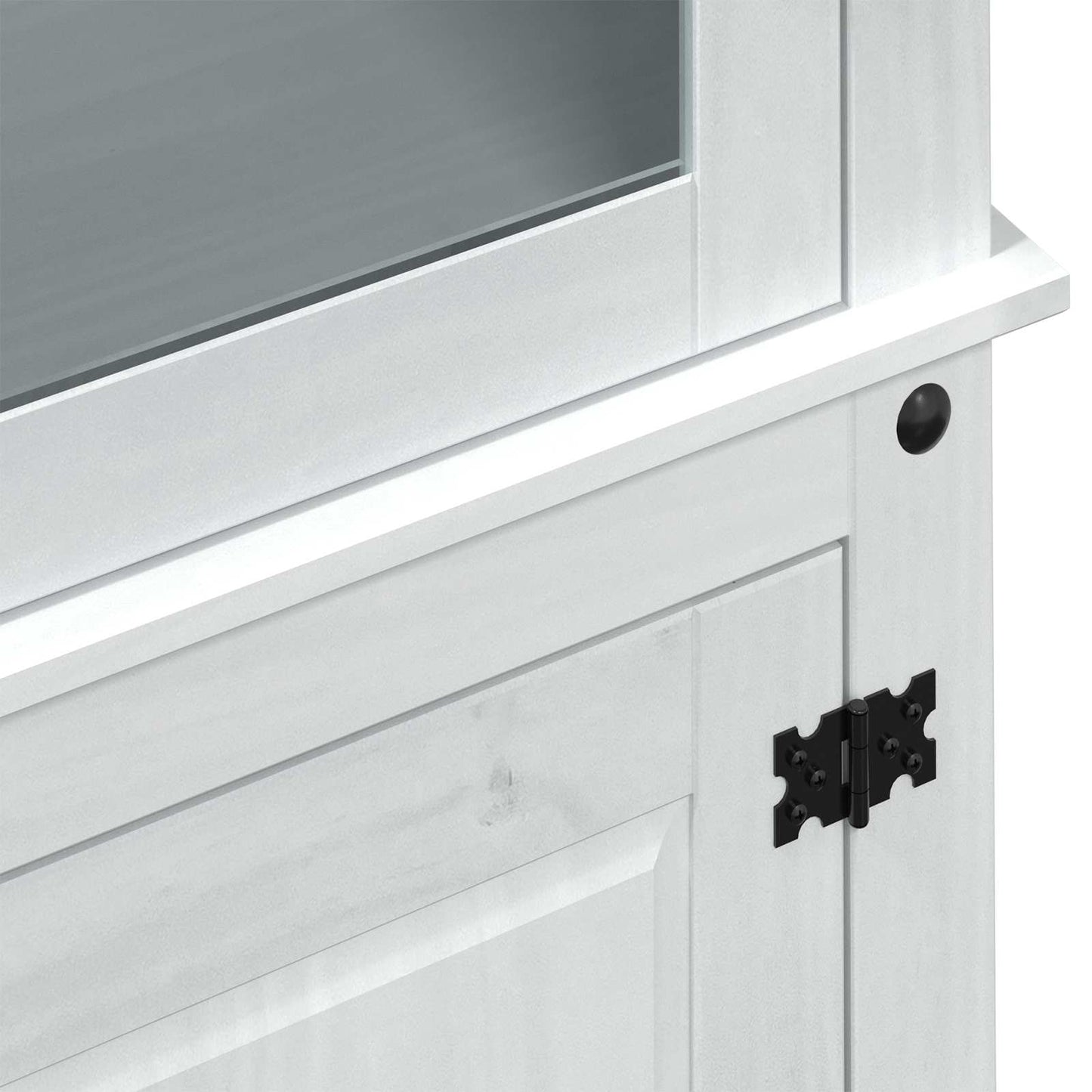 Vitrinekast Wit 103,5 x 42 x 180 cm Massief grenenhout