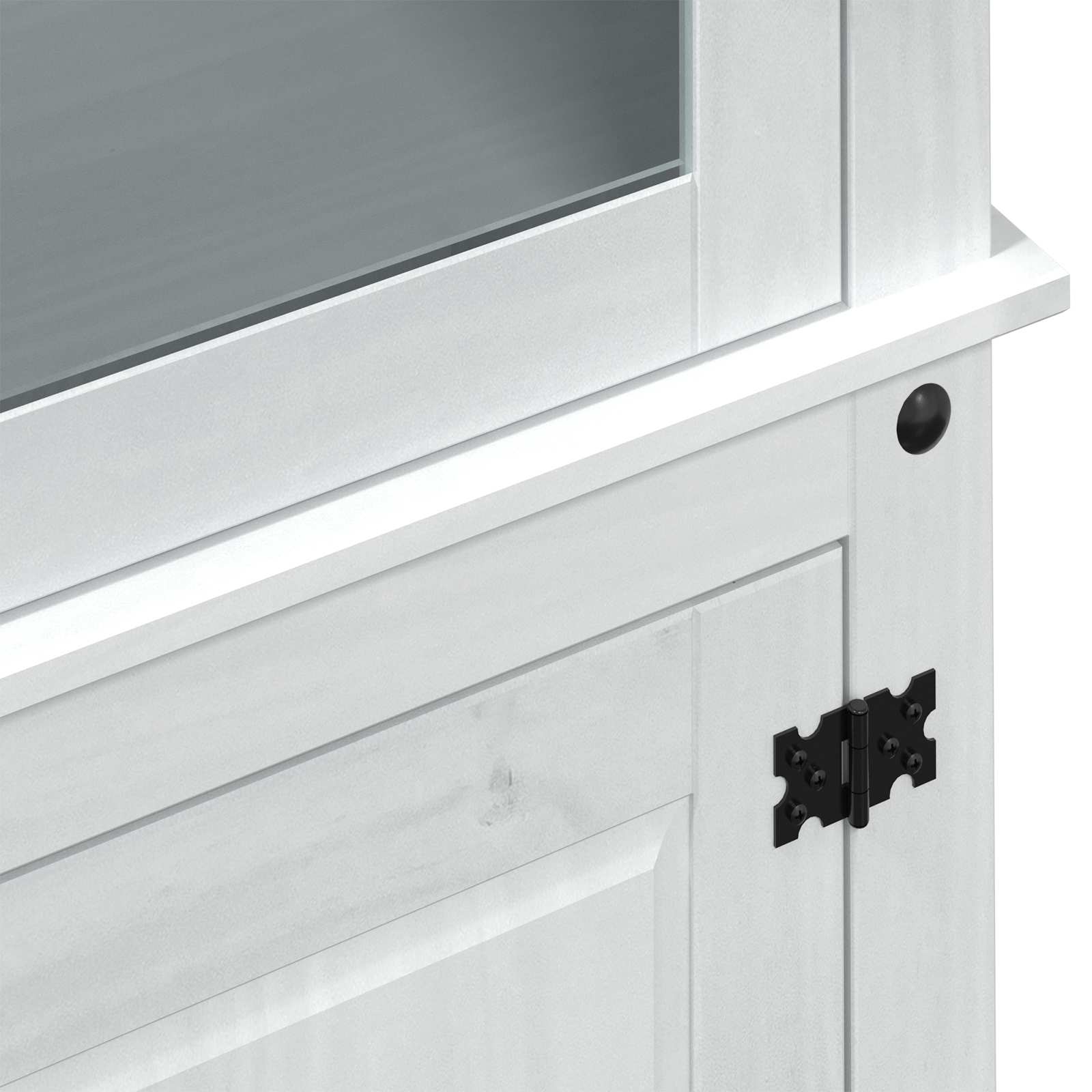 Vitrinekast Wit 103,5 x 42 x 180 cm Massief grenenhout
