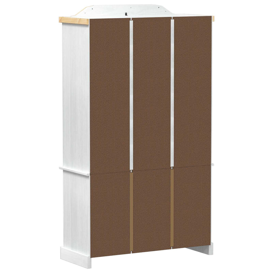 Vitrinekast Wit 103,5 x 42 x 180 cm Massief grenenhout