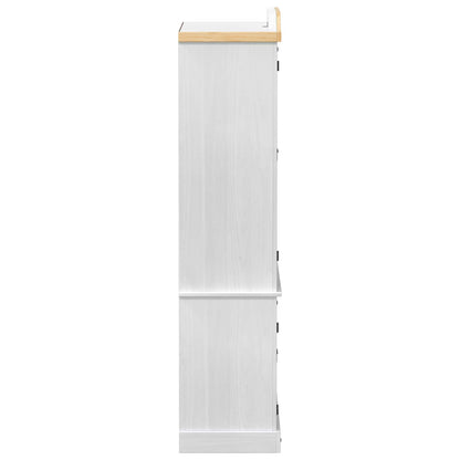 Vitrinekast Wit 103,5 x 42 x 180 cm Massief grenenhout