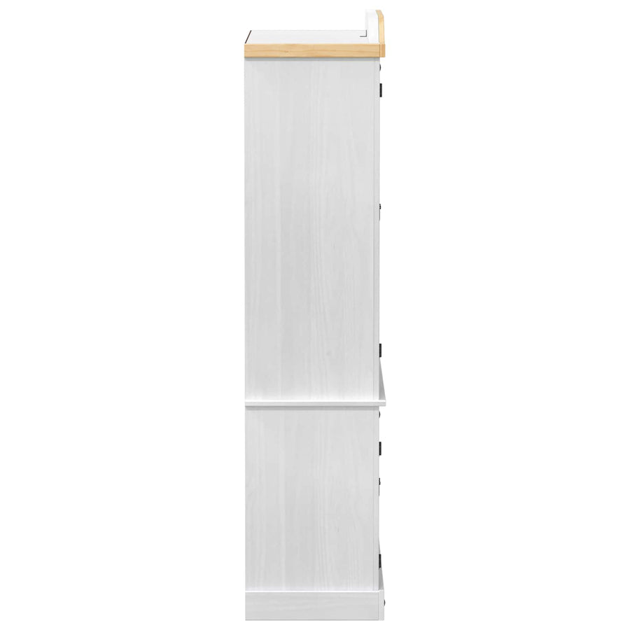 Vitrinekast Wit 103,5 x 42 x 180 cm Massief grenenhout