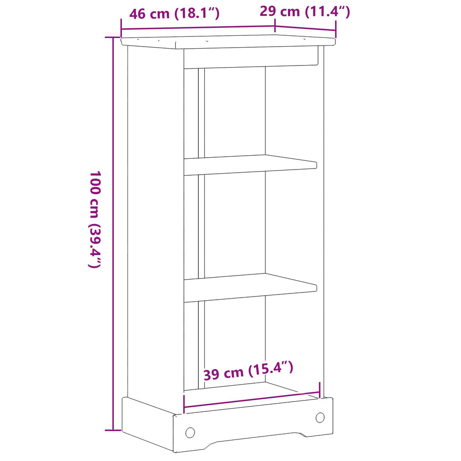 Boekenkast Wit 46 x 29 x 100 cm Massief grenenhout