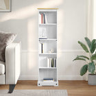 Boekenkast massief grenenhout wit 46x20x170 cm
