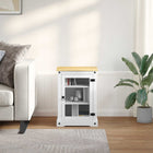 HiFi kast 60x50x82 cm massief grenenhout wit